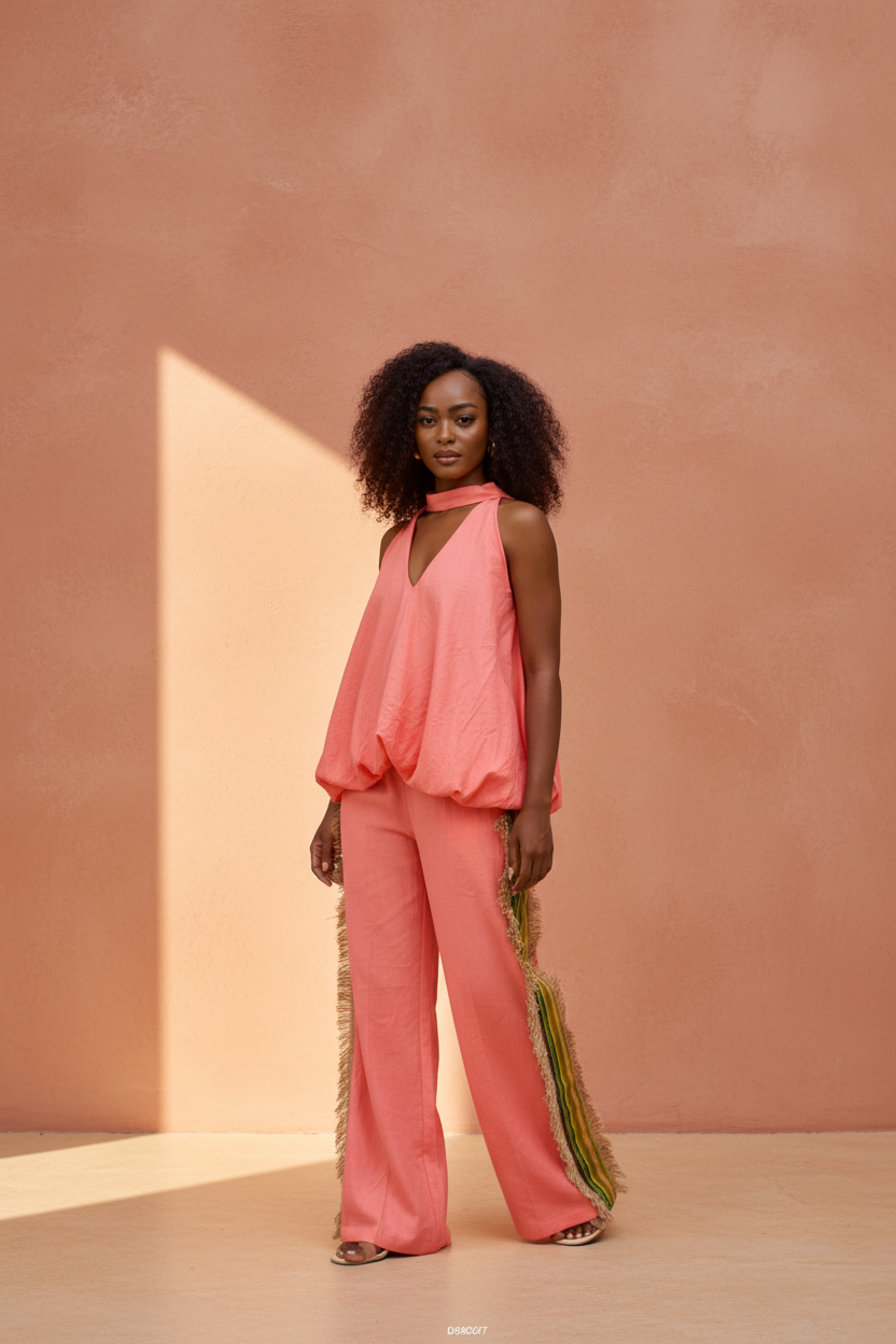 PALM RAFFIA Trousers