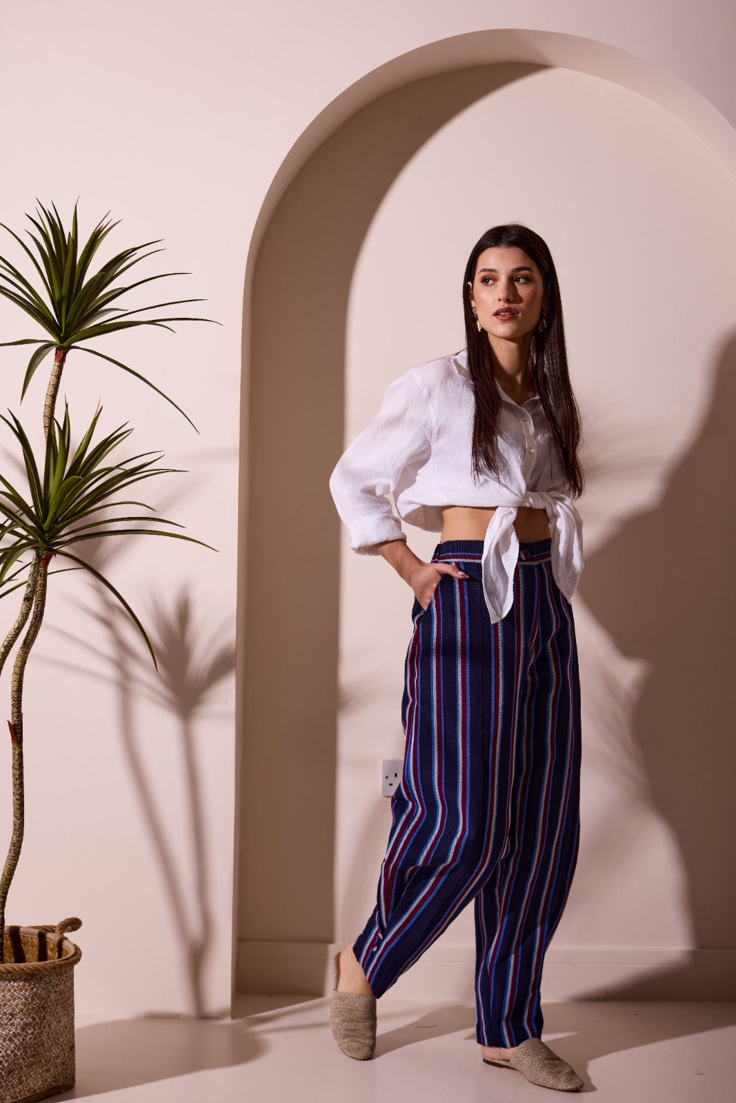 Sẹ́yí Indigo Barrel Trousers